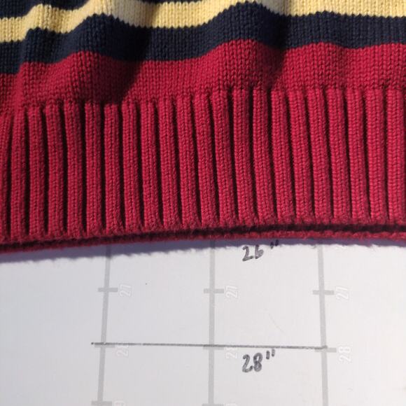 Vintage Tommy Hilfiger Sweater Mens XL Red Stripe Embroidered Lion Crest Logo - Picture 8 of 8